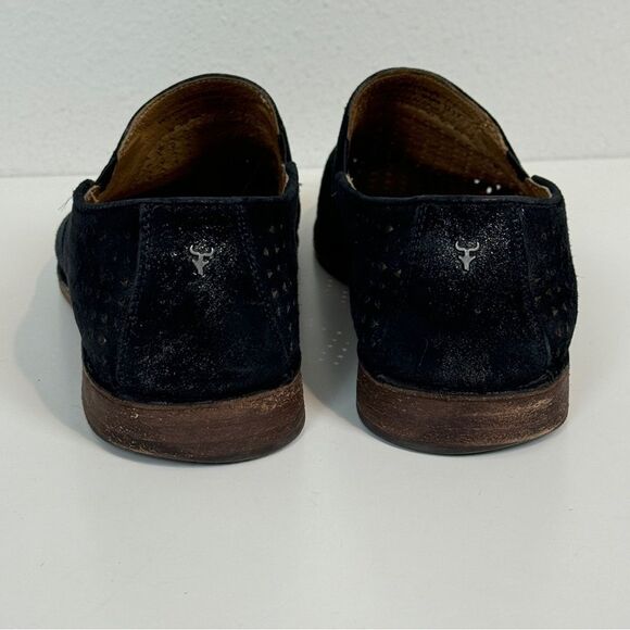 Trask Ali Black Metallic Perforated Suede Loafer 9.5 - Picture 7 of 10